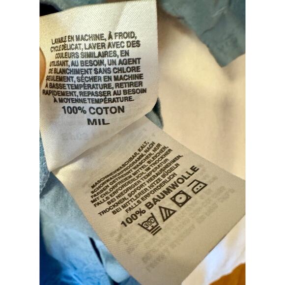 Columbia Blue Short Sleeve Shirt Button w/ All Over Textured Whale Print Mens XL - Picture 13 of 13